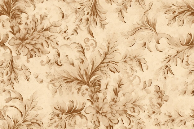 A brown wallpaper with a floral pattern.