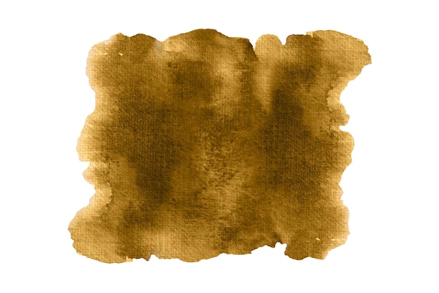 Brown watercolor brushstroke isolated on white