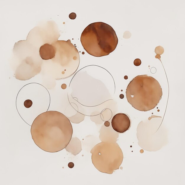 Brown Watercolor Circles background