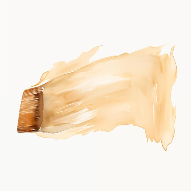 Photo brown watercolor paint brush stroke