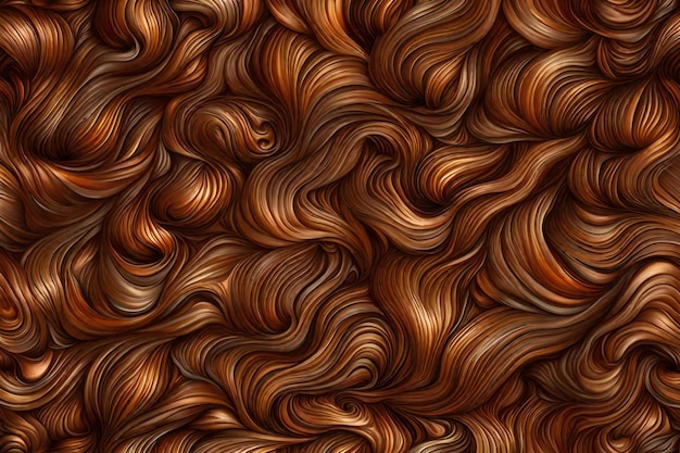 Photo brown wavy hair abstract background illustration for your design