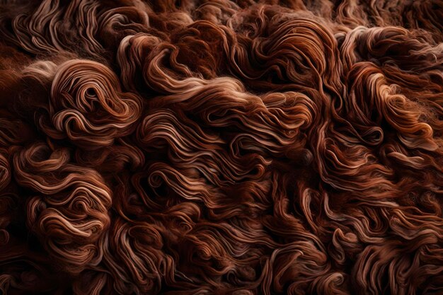 Photo brown wet wool flat lay background