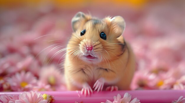 Brown and White Hamster Standing on Hind Legs