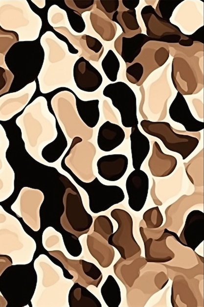 A brown and white pattern with a brown and black background.