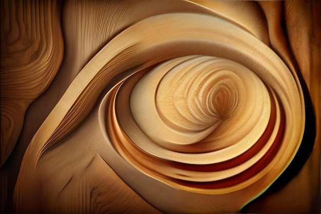 A brown wood texture with wavy lines and curves