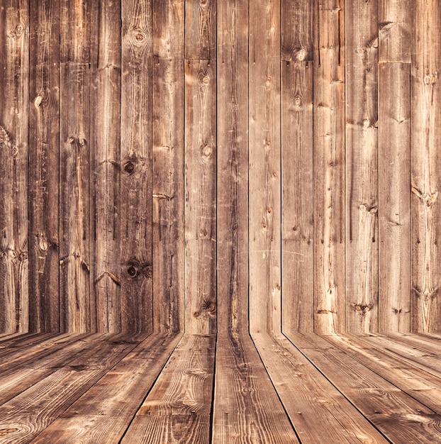 Photo brown wooden floor and wall wood texture background