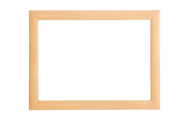 Brown wooden frame with isolated on white