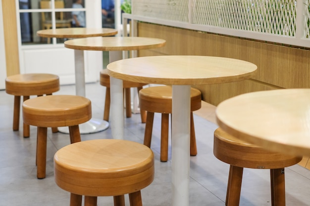 Brown wooden table and chair set for breakfast, lunch and dinner