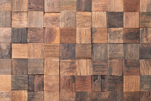 Brown wooden wall as background rustic wood texture from small planks