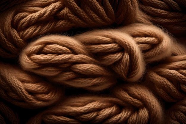 Foto tessitura macro di lana marrone