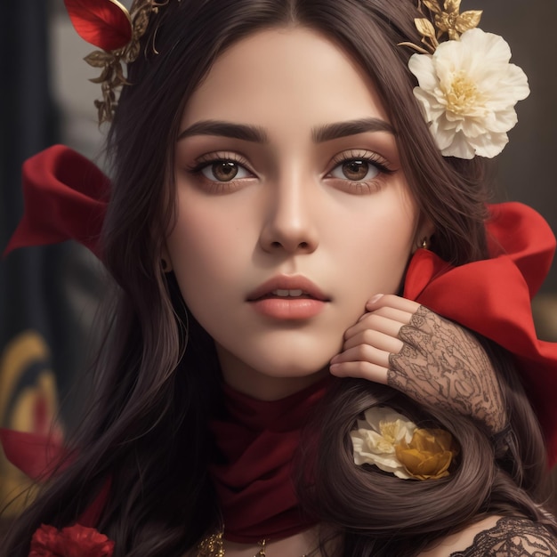 browneyed girl in Victorian style