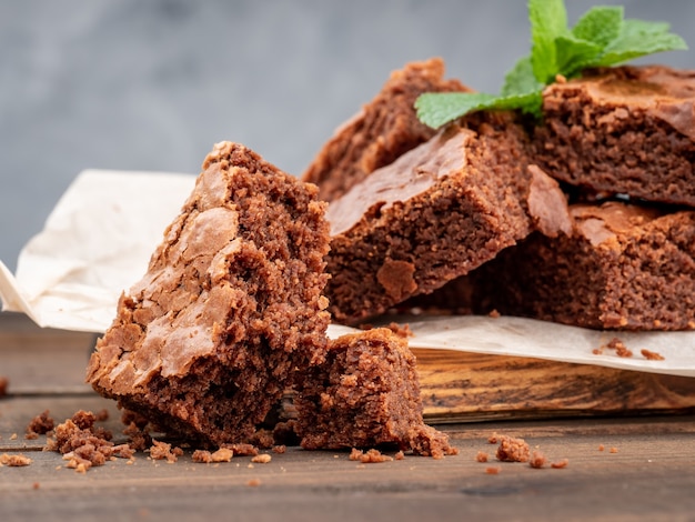 Brownie cookies lie on the board