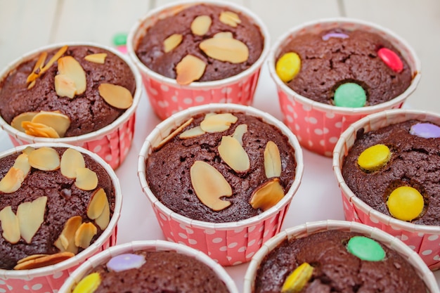 Brownie cupcakes of chocolade cupcakes.