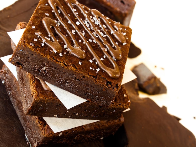 The brownie is like a cross between a cake and a cookie in texture.