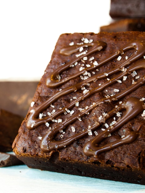 The brownie is like a cross between a cake and a cookie in texture.