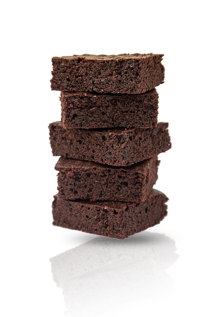 Brownie isolate on white background Selective focus