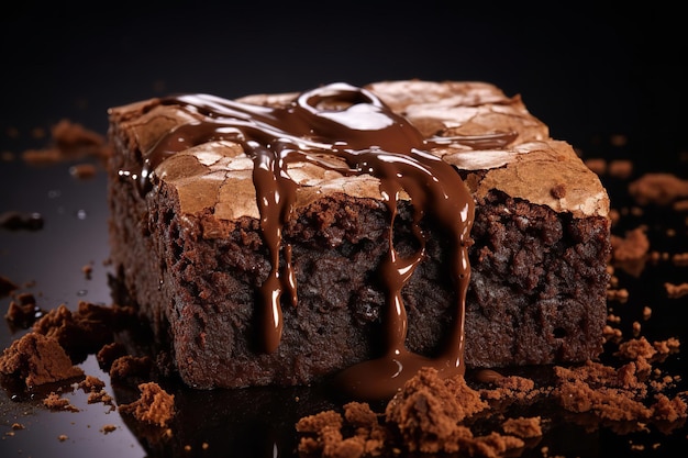 Brownie met donkere chocolade, vierkant, intense smaak