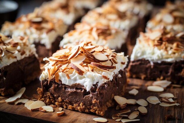 Foto brownie met kokosnoot amandel crunch topping