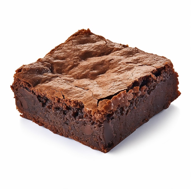 Brownie on white background