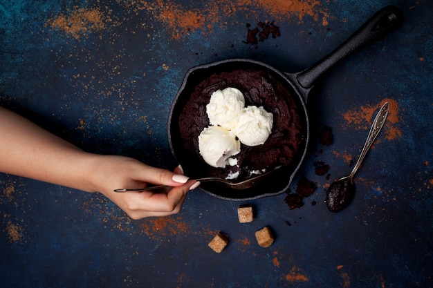 Brownie with ice cream