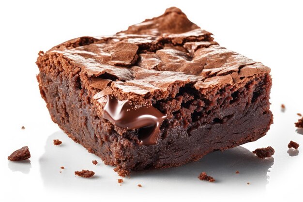 a brownie with melted chocolate