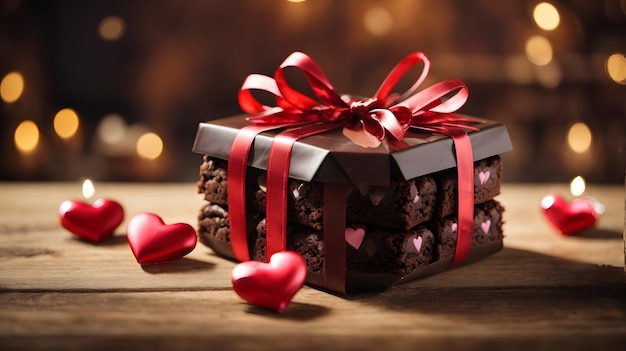 Brownies geschenk in de lint doos
