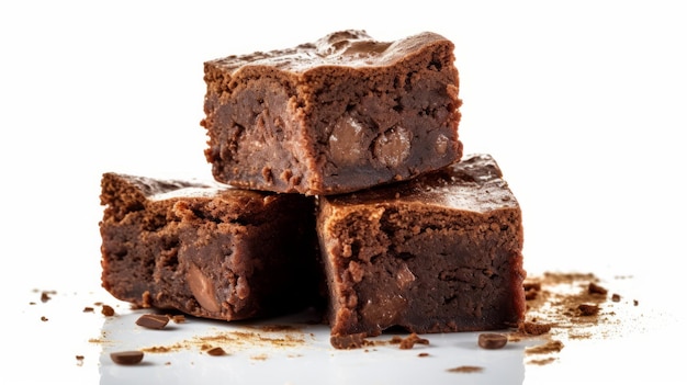 Brownies Roll Plak Op Een Witte Achtergrond