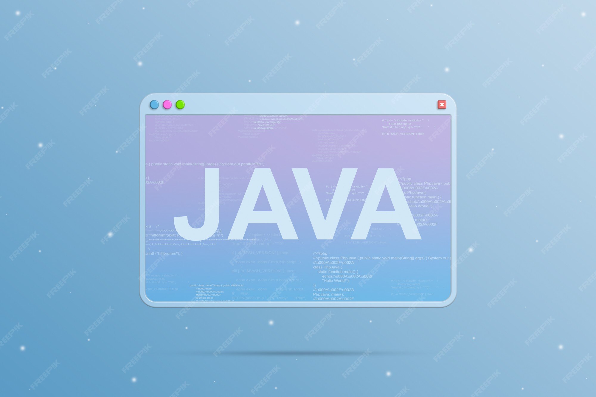 Premium Photo | Browser window with java programming language icon and ...