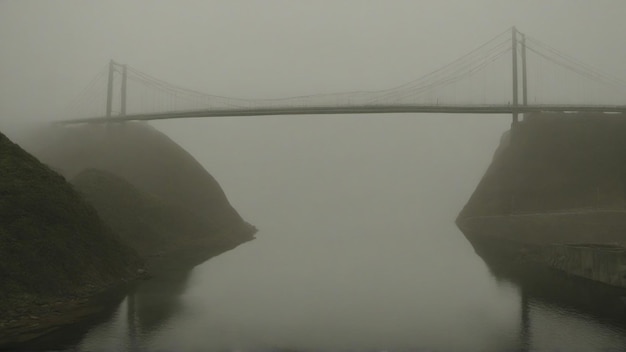 brug in een mistige dag