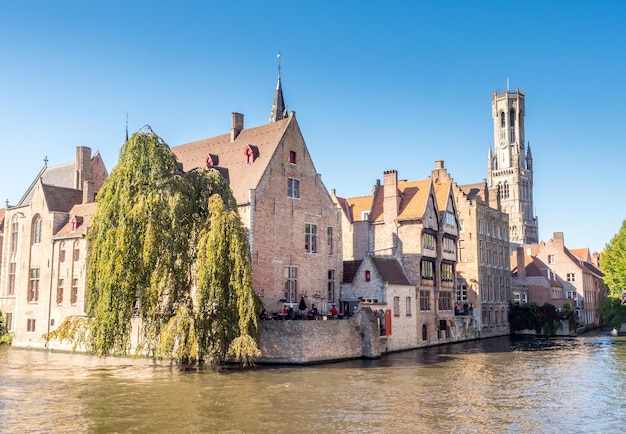 Brugge city scenes in Belgium residential buildings church attractive and beautiful scenes