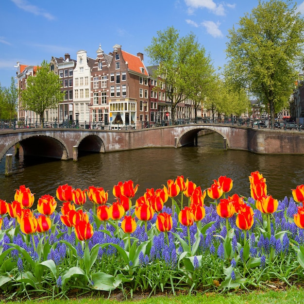 Bruggen van grachtengordel, oude binnenstad van Amsterdam, Nederland
