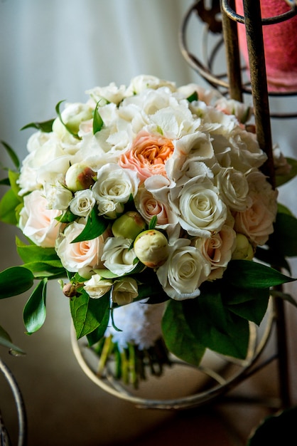 Foto bruiloft boeket van verschillende bloemen