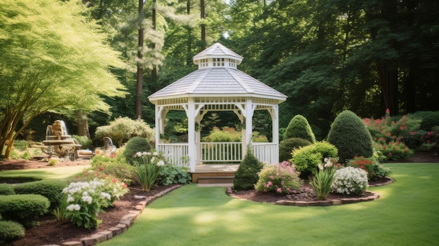 Bruiloft in de achtertuin met een gazebo