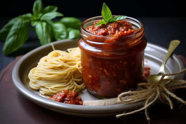 Foto bruiloftsgeschenk spaghetti saus