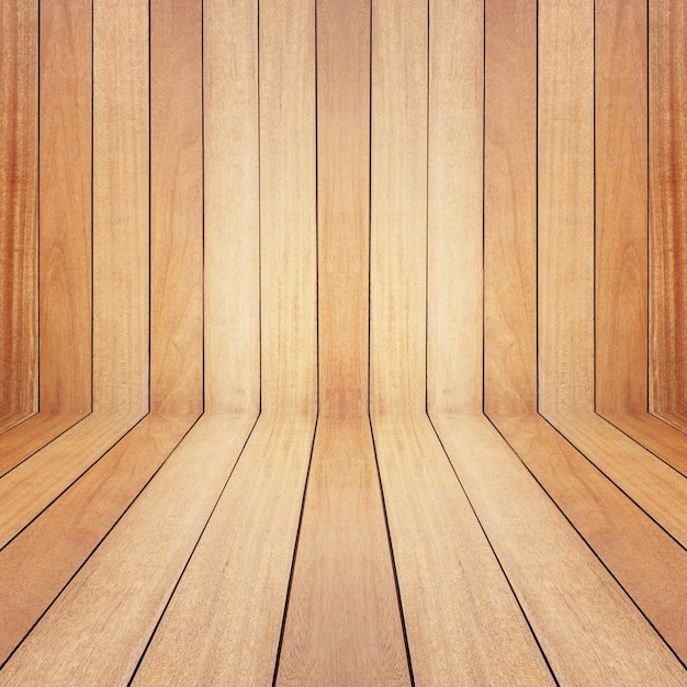 Bruin grenen houten lege ruimte. perspectiefmuur. Voor weergave of montage van productontwerp