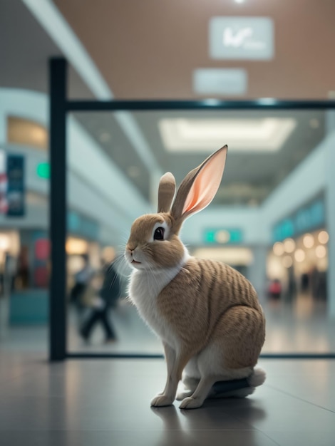 Bruin Konijn in het winkelcentrum