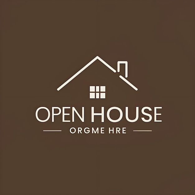 Foto bruin minimalistisch luxe huis open huis logo
