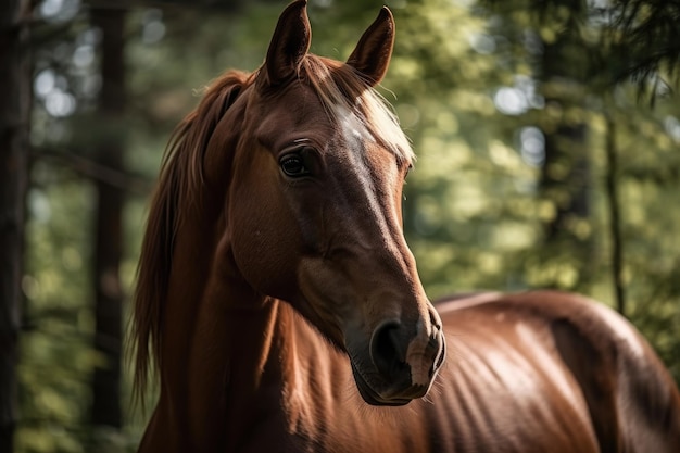 Bruin paard close-up