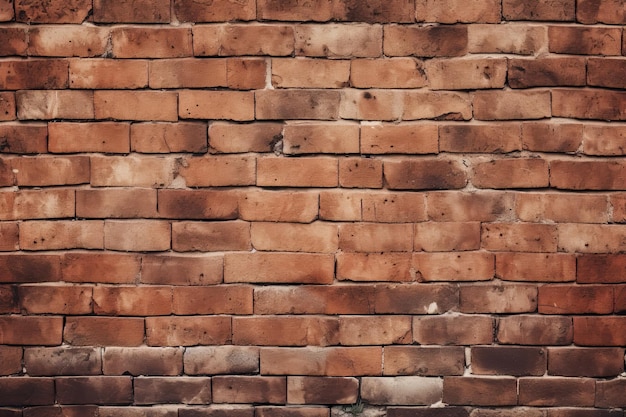 Bruine bakstenen muur Grunge textuur van een oude bakstenen muur met rode bakstenen en cement oppervlak