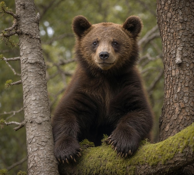 Bruine beer Ursus arctos in het bos