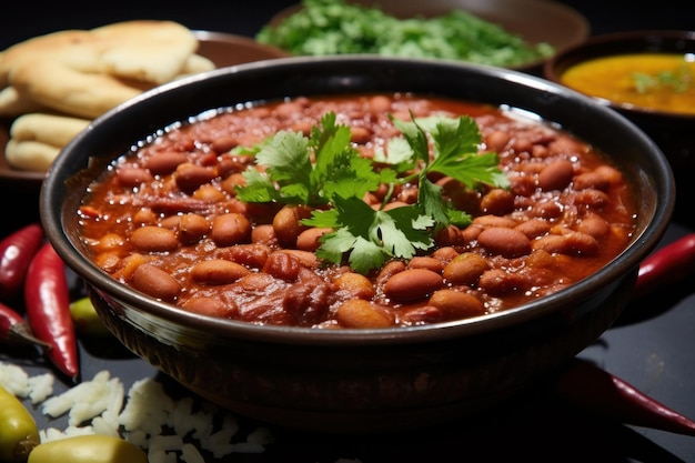 Bruine bonencurry of rajma of rajmah Indiaas eten