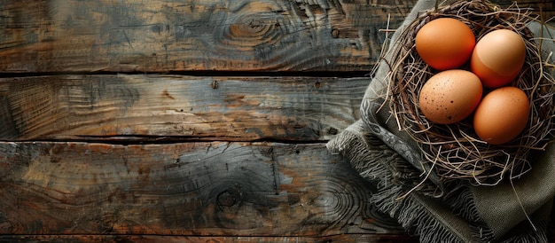 Bruine eieren in een nest