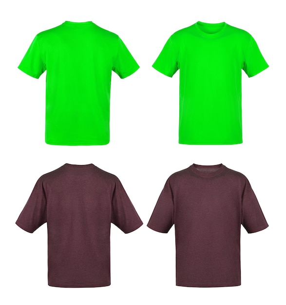 Foto bruine en groene t-shirts