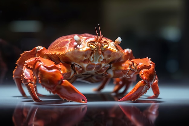 Bruine gele huid van gigantische krab gezicht foto