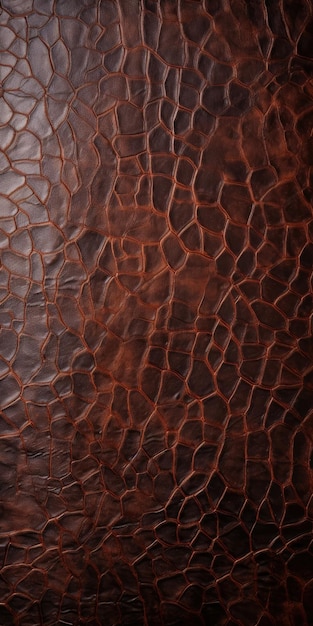 Bruine lederen close-up textuur platte achtergrond