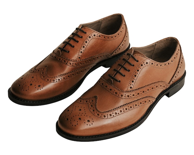Bruine leren derby png schoenen voor mannen