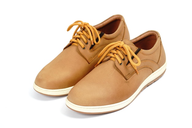 Bruine leren schoenen met veters