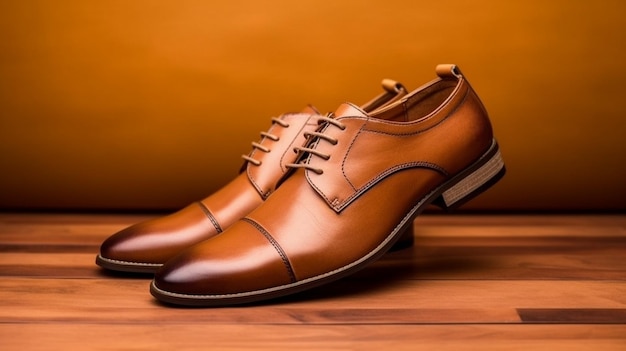 Bruine leren schoenen voor mannen