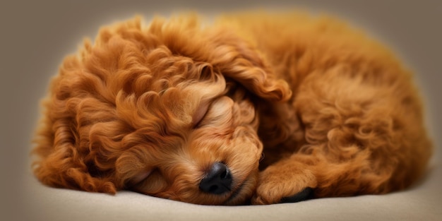 Bruine puppy slaapt Generatieve AI