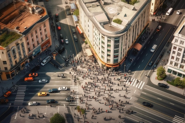 Bruisende bedrijvigheid op een openbaar plein Hoge kwaliteit foto